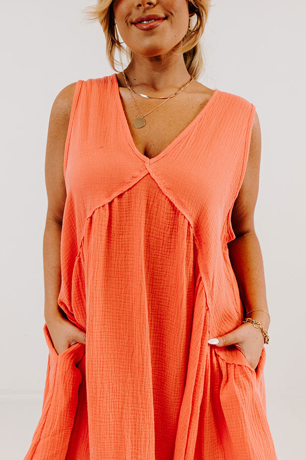 Sunny Forecast Shift Dress In Coral Curves Image - 3