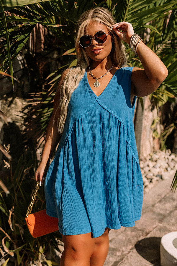 Island Overlook Embroidered Shift Dress Curves