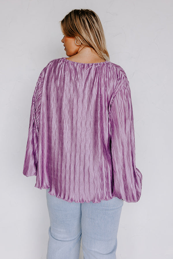 Posh Days Pleated Shift Top in Lavender Curves Image - 4