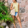 California Coastal Escape Shift Top in Lime Punch Image - 1