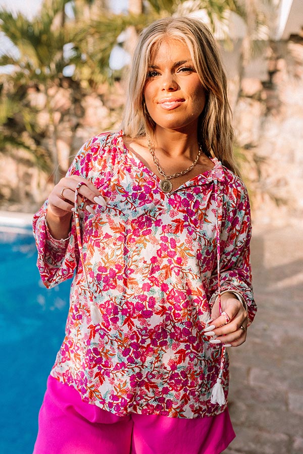 Malibu Pier Floral Shift Top in Pink Curves Image - 3