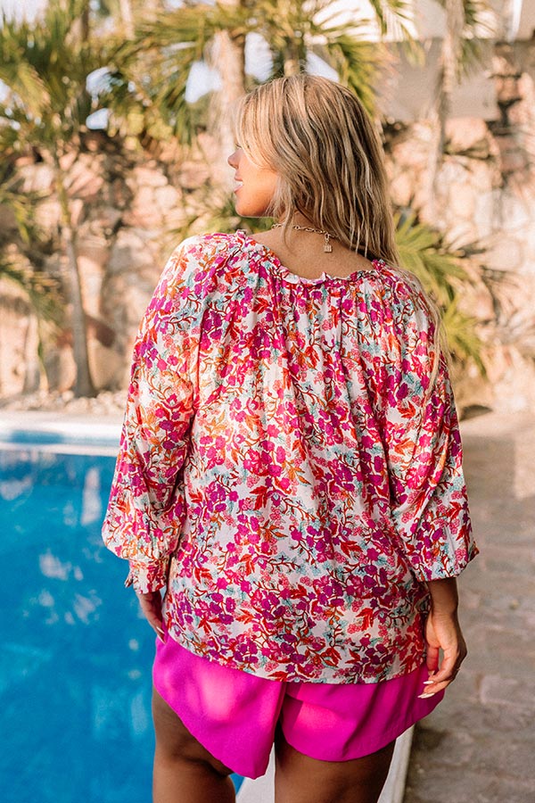 Malibu Pier Floral Shift Top in Pink Curves Image - 5