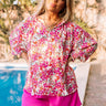 Malibu Pier Floral Shift Top in Pink Curves Image - 1