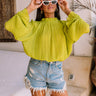 Tea Party Vibes Pleated Top in Lime Punch Image - 1