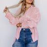 Never Speechless Pleated Button Up in Pink Curves Image - 1