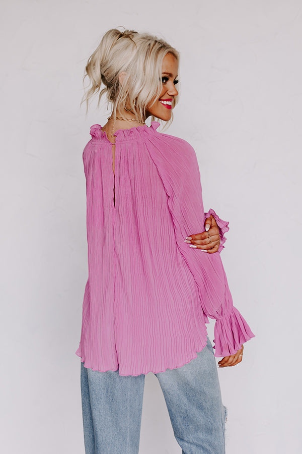 Tea Party Vibes Pleated Top in Blush Image - 3