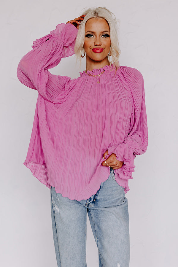 Tea Party Vibes Pleated Top in Blush Image - 4