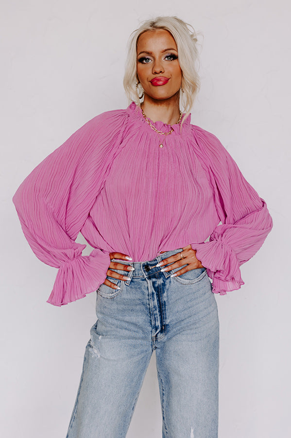 Tea Party Vibes Pleated Top in Blush Image - 2