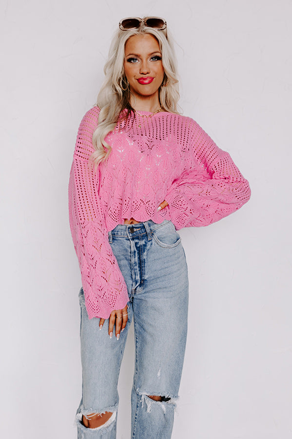 Good Weather Knit Top In Pink