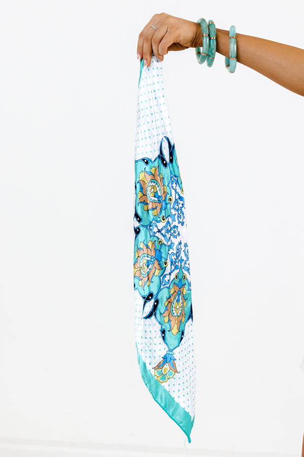 Jacuzzi Cutie Hair Scarf In Turquoise