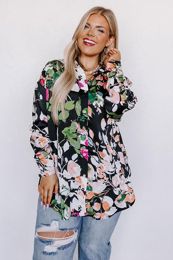 Mind On Malibu Button Up In Black Curves Image - 1