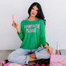 Champagne Please Sweater in Kelly Green Image - 1
