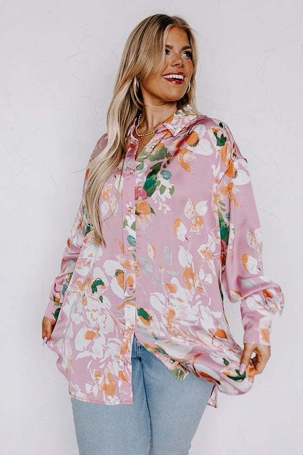 Mind On Malibu Button Up In Pink Curves Image - 4