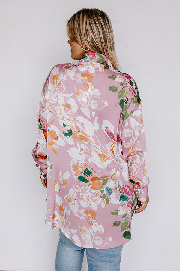 Mind On Malibu Button Up In Pink Curves Image - 3