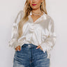 Siren Song Satin Shift Top In Cream Curves Image - 1