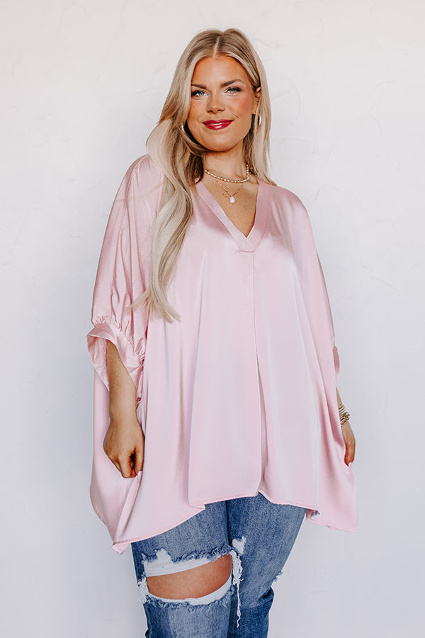 Everyday Dreams Satin Shift Top in Light Pink Curves Image - 3