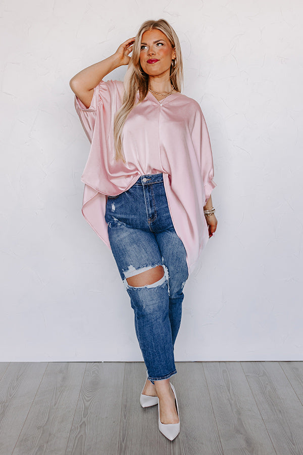 Everyday Dreams Satin Shift Top in Light Pink Curves Image - 5