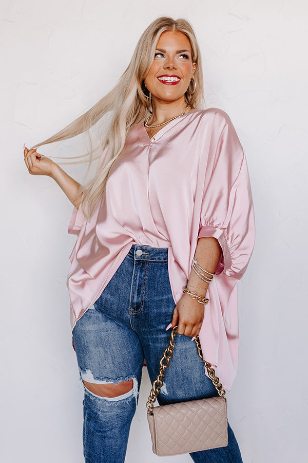 Everyday Dreams Satin Shift Top in Light Pink Curves Image - 1