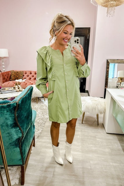 Porch Swing Sips Dress In Pear Image - 5