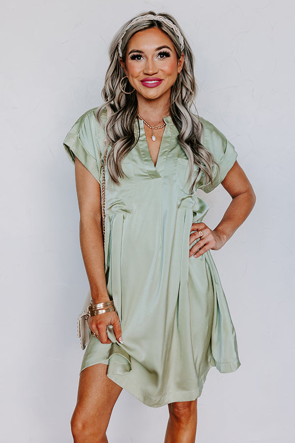 Enjoy The Daylight Shift Dress In Sage Image - 2