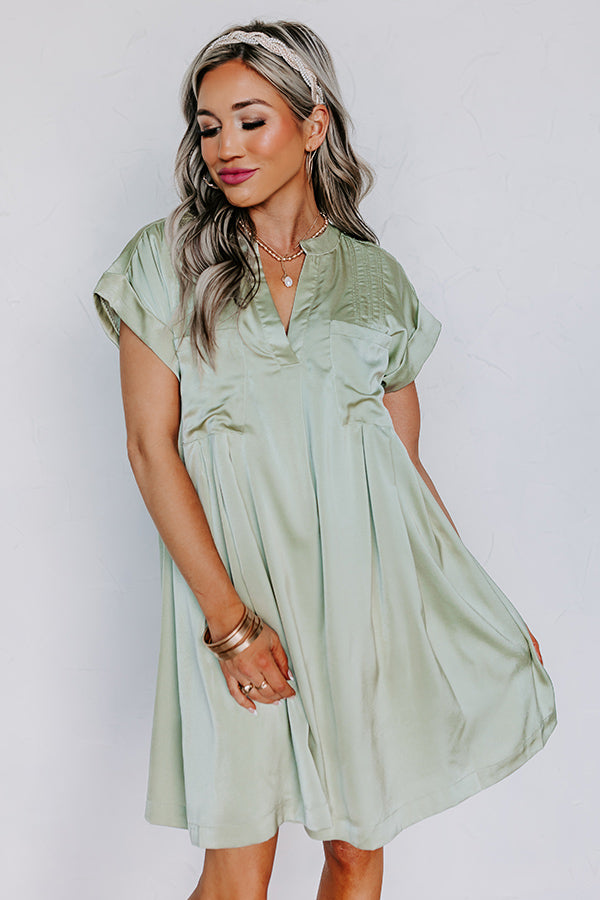 Enjoy The Daylight Shift Dress In Sage Image - 5