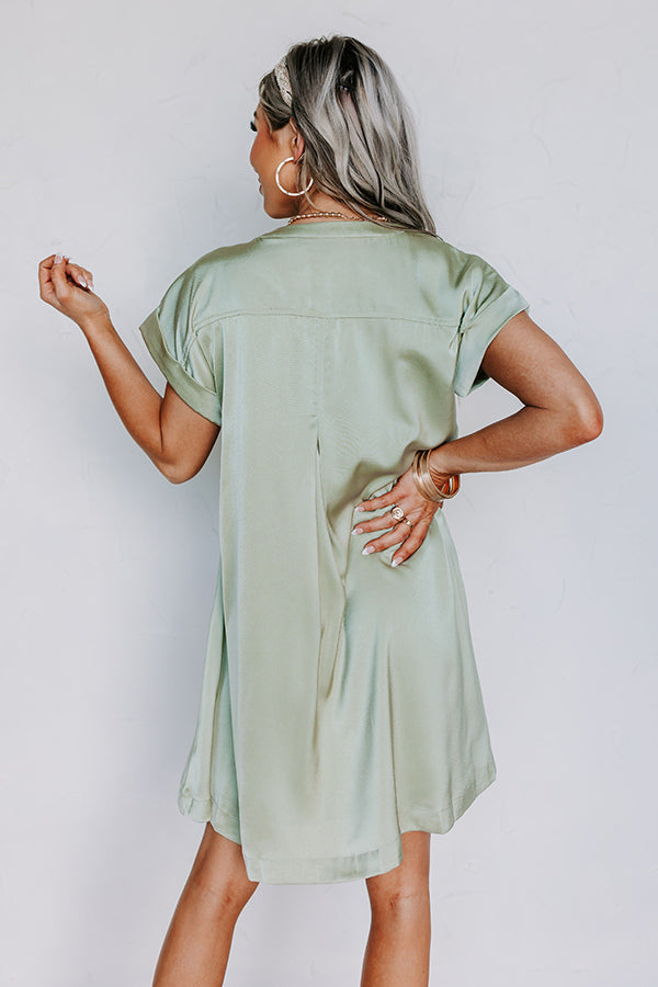 Enjoy The Daylight Shift Dress In Sage Image - 4