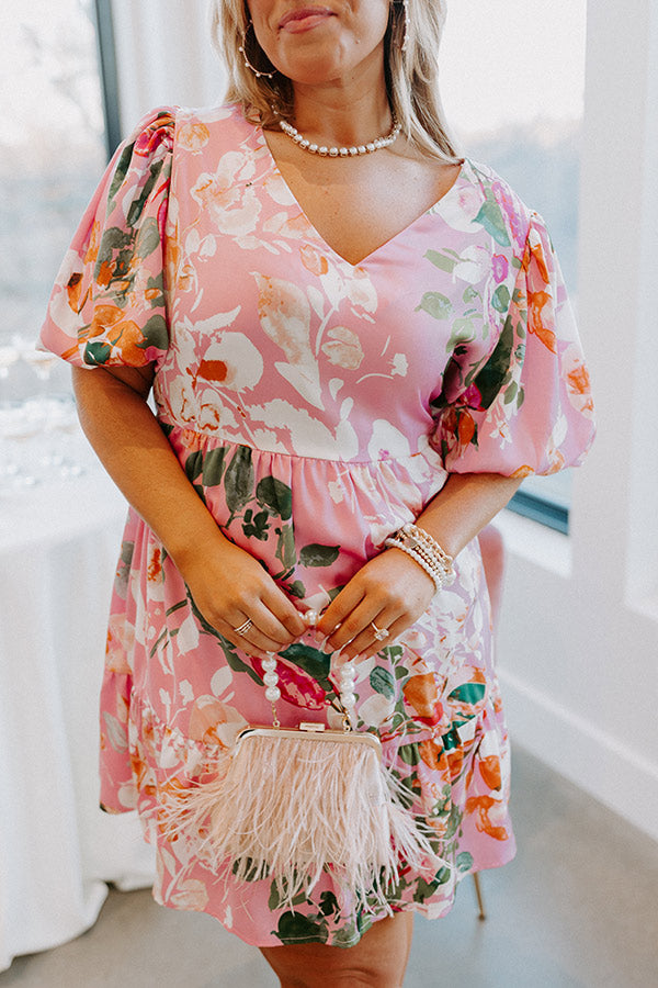 Feeling Idyllic Shift Dress In Pink Curves Image - 3