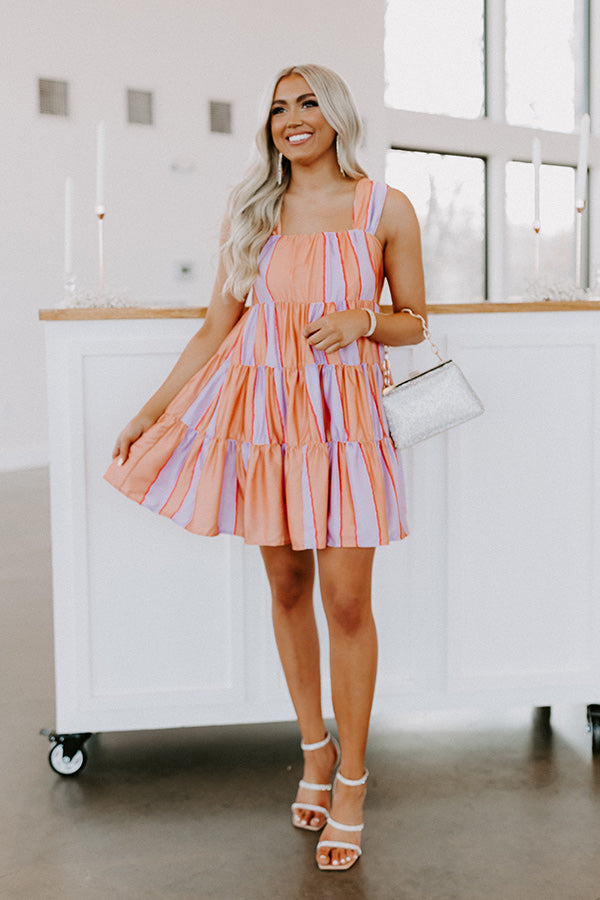 4510941 Peach Collar Shift Dress
