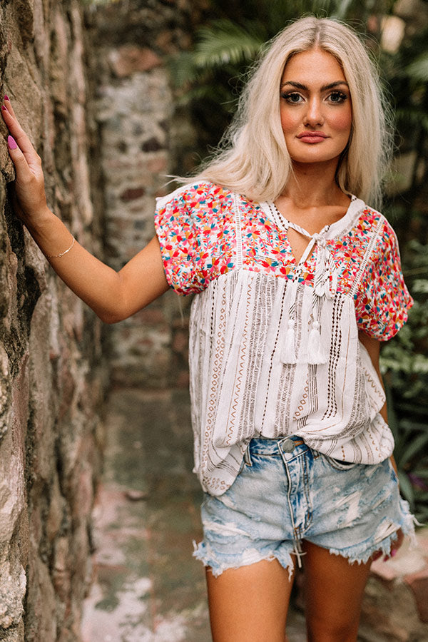 Private Cabana Embroidered Top Image - 1