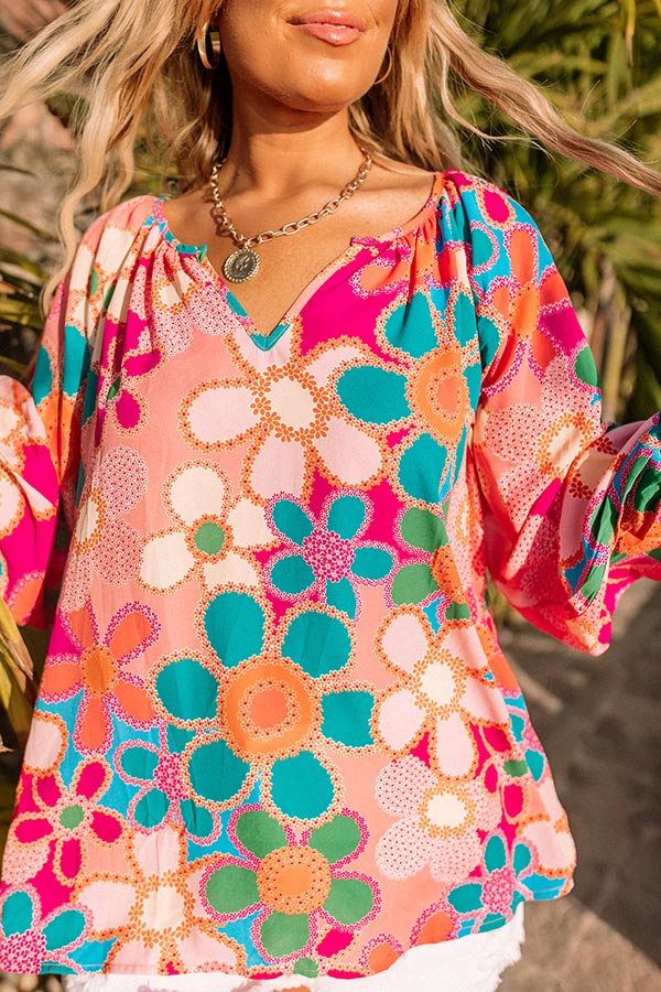 So Easy To Love Floral Top in Pink Curves Image - 3