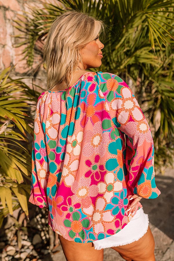 So Easy To Love Floral Top in Pink Curves Image - 5