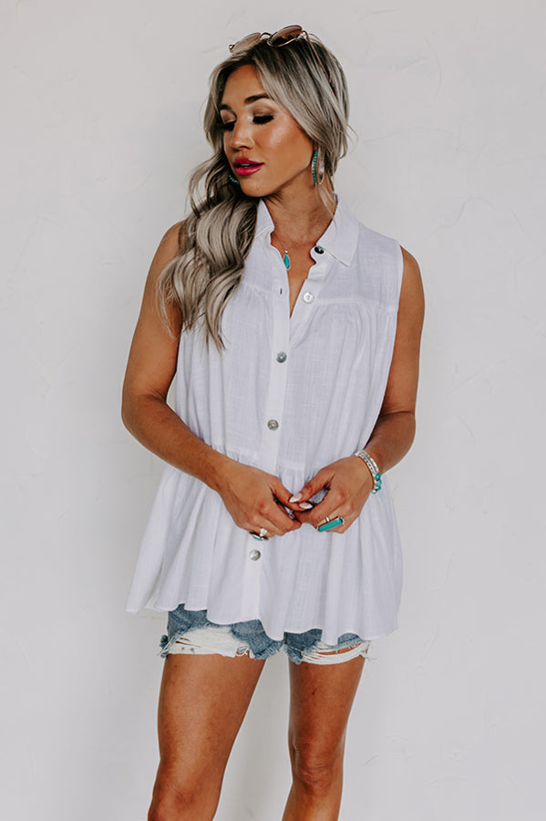 Country Club Cuteness Button Up in Ivory