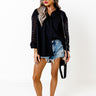 Feeling Idyllic Eyelet Button Up in Black Image - 1