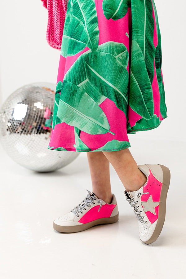 The Lily Children's Vintage Sneaker in Neon Pink