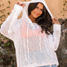 LA Influencer Knit Hoodie In White Image - 1