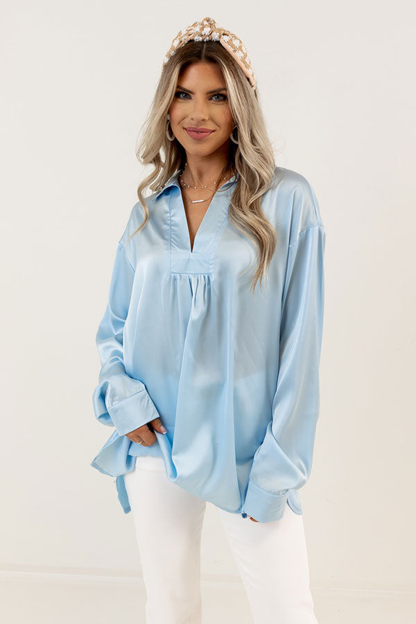 Reaching Out To You Shift Top In Sky Blue Image - 4