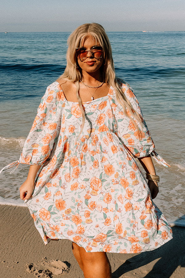 Floral Market Shift Dress in Sky Blue Curves Image - 2