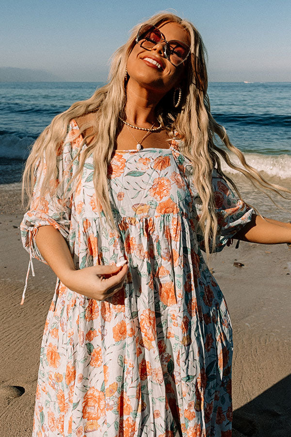 Floral Market Shift Dress in Sky Blue Curves Image - 5