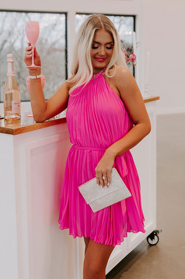 Pleated dress - Hot Pink