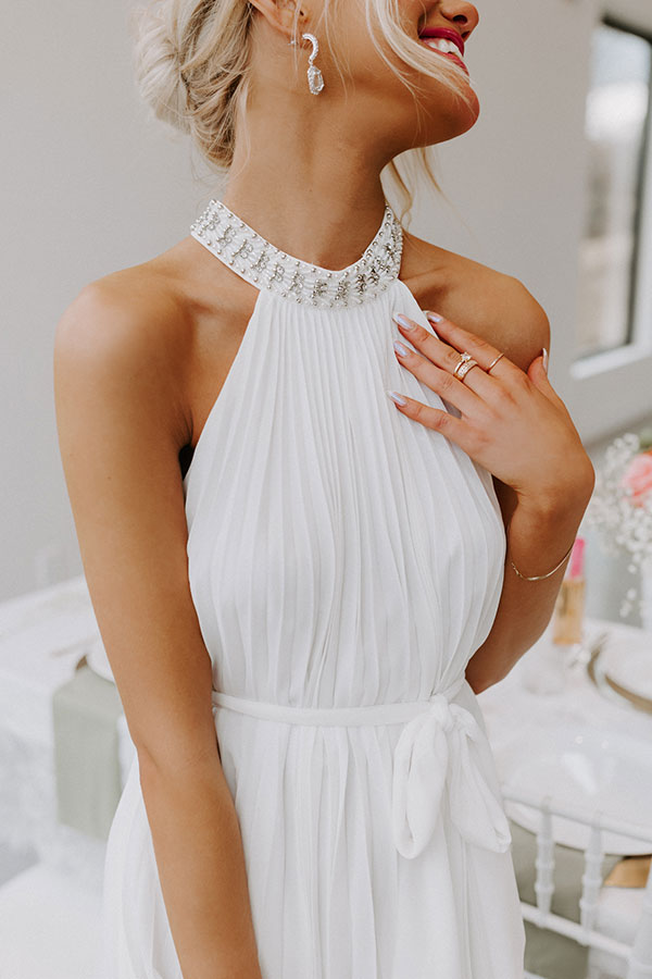 Cause To Celebrate Pleated Dress In White Image - 3