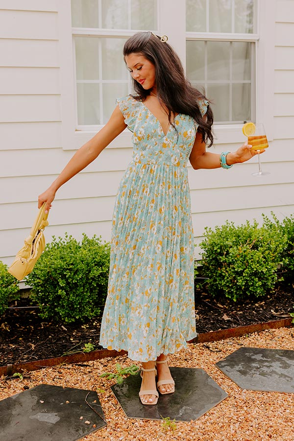 Garden Blooms Pleated Maxi Image - 4