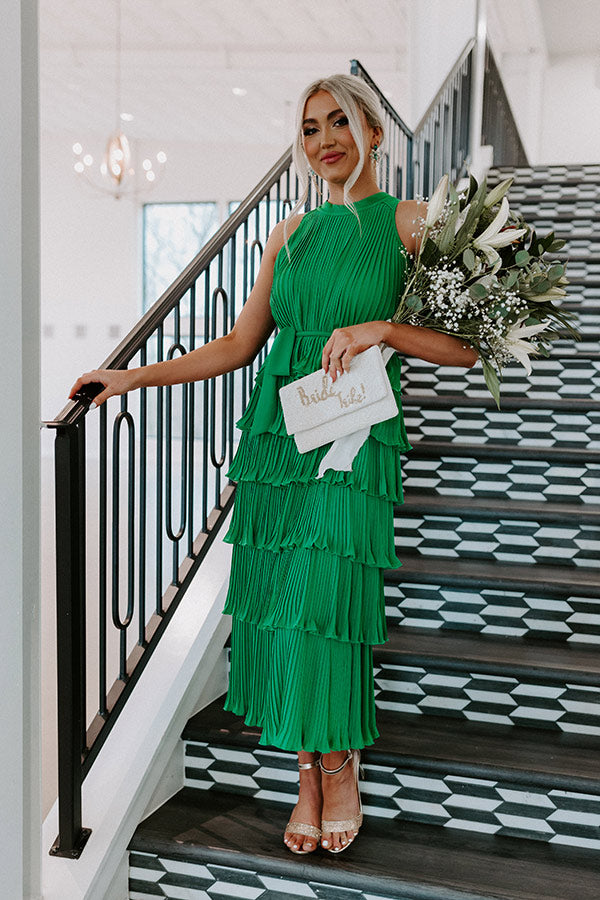 Forever Admiring Pleated Midi In Green Image - 1
