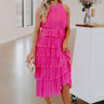Forever Admiring Pleated Midi In Hot Pink Image - 1