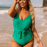 Turn Up The Waves One Piece Swimsuit in Green Curves Image - 1