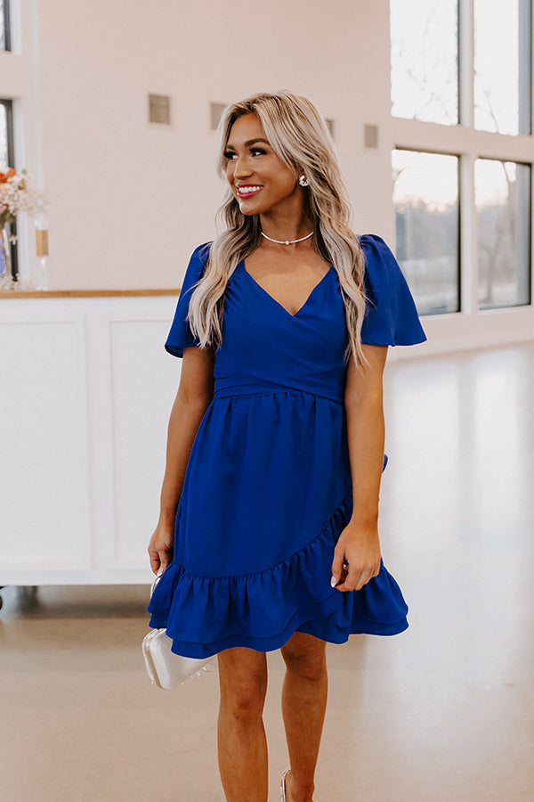 Seriously Sweet Babydoll Dress In Royal Blue