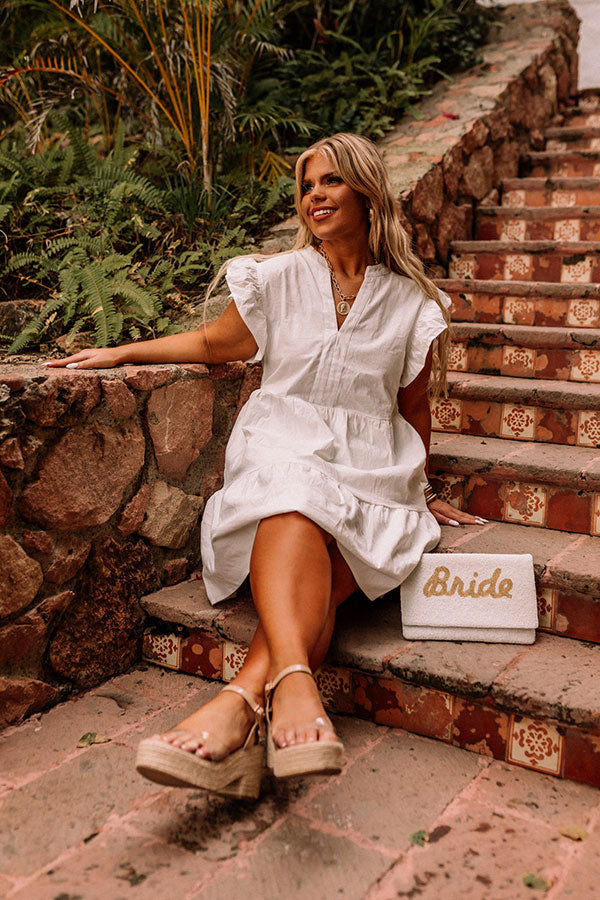 Front Porch Swinging Dress In White Curves
