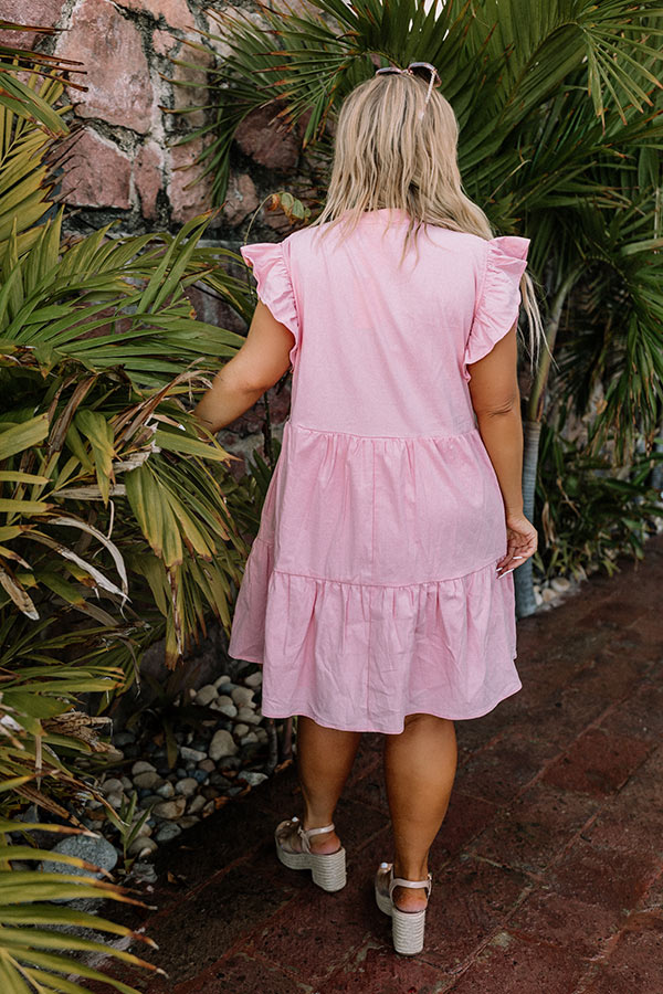 Front Porch Swinging Dress In Pink Curves Image - 4