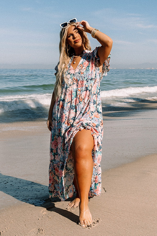 Fast Forward Floral Midi in Pink Curves Image - 3