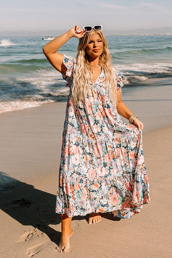 Fast Forward Floral Midi in Pink Curves Image - 2