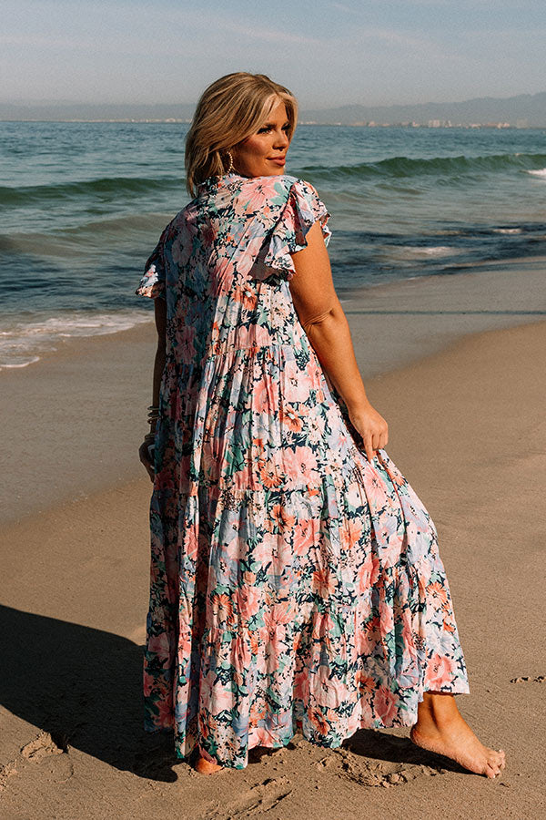 Fast Forward Floral Midi in Pink Curves Image - 4